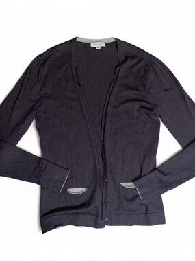 Brown silk & cashmere Faconnable women’s cardigan, size M